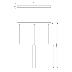 Lampa wisząca JOKER NAVY BLUE/GOLD 3xGU10