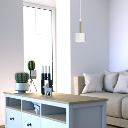 Lampa wisząca Arena 1xGX53 Biały/Złoty