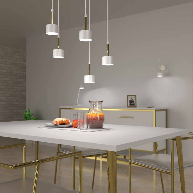 Arena Hanging Lamp 5xGX53 White/Gold