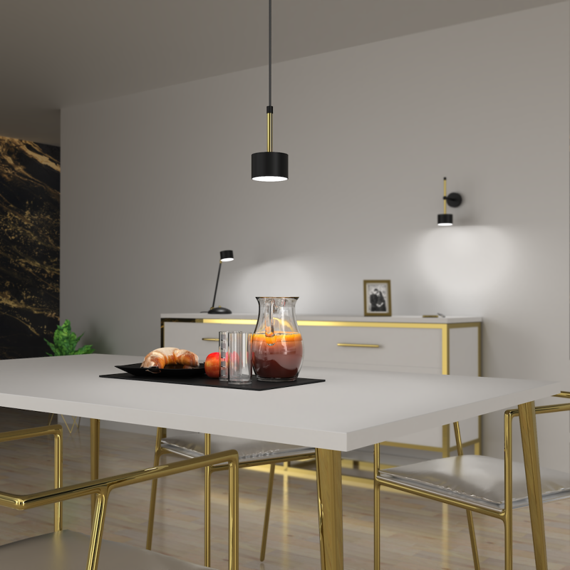 ARENA BLACK/GOLD Pendant Lamp 1xGX53