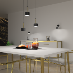 ARENA BLACK/GOLD Hanging Lamp 3xGX53