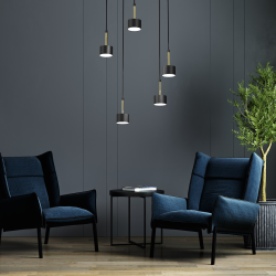 ARENA BLACK/GOLD Hanging Lamp 5xGX53