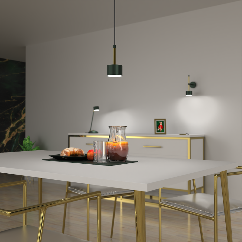 ARENA GREEN/GOLD pendant lamp 1xGX53