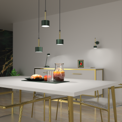 ARENA GREEN/GOLD Pendant Lamp 3xGX53