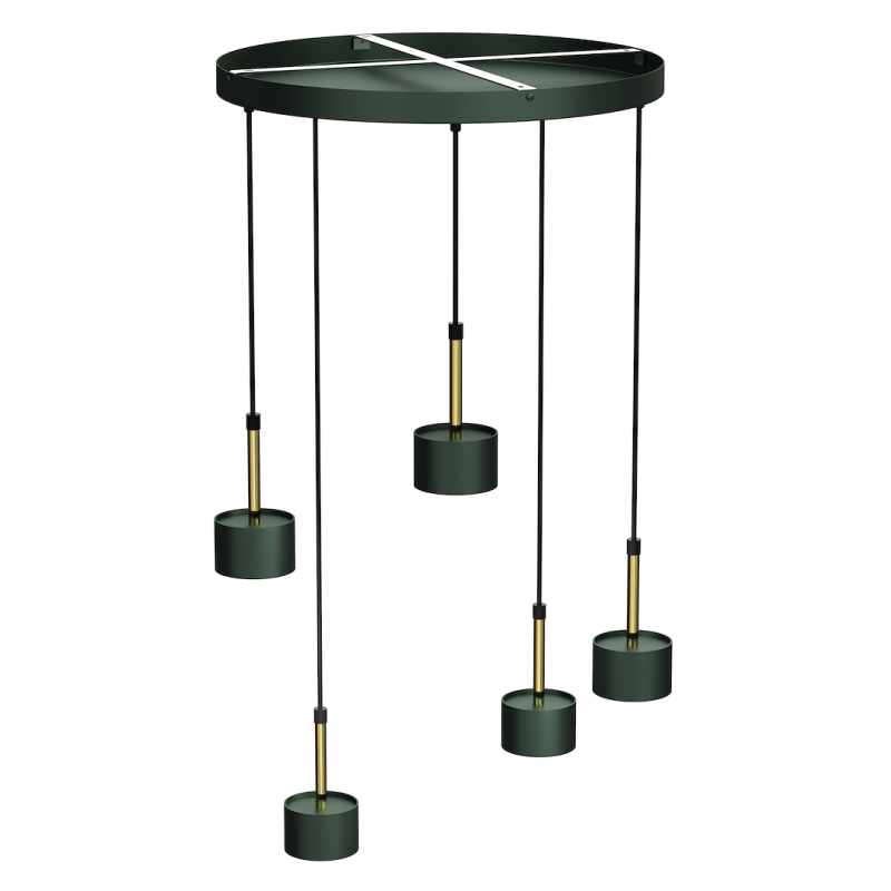 Pendant lamp ARENA GREEN/GOLD 5xGX53
