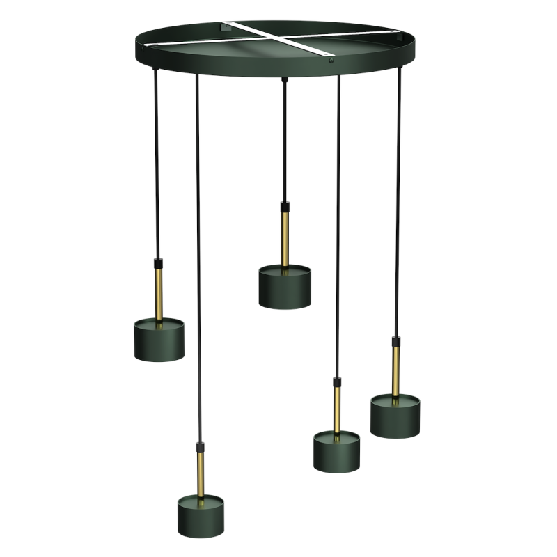 Pendant lamp ARENA GREEN/GOLD 5xGX53