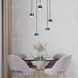 Pendant lamp ARENA GREEN/GOLD 5xGX53