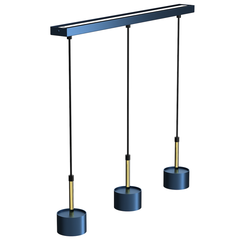 Lámpara colgante ARENA BLUE/GOLD 3xGX53