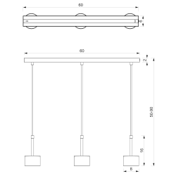 Hängelampe ARENA BLAU/GOLD 3xGX53