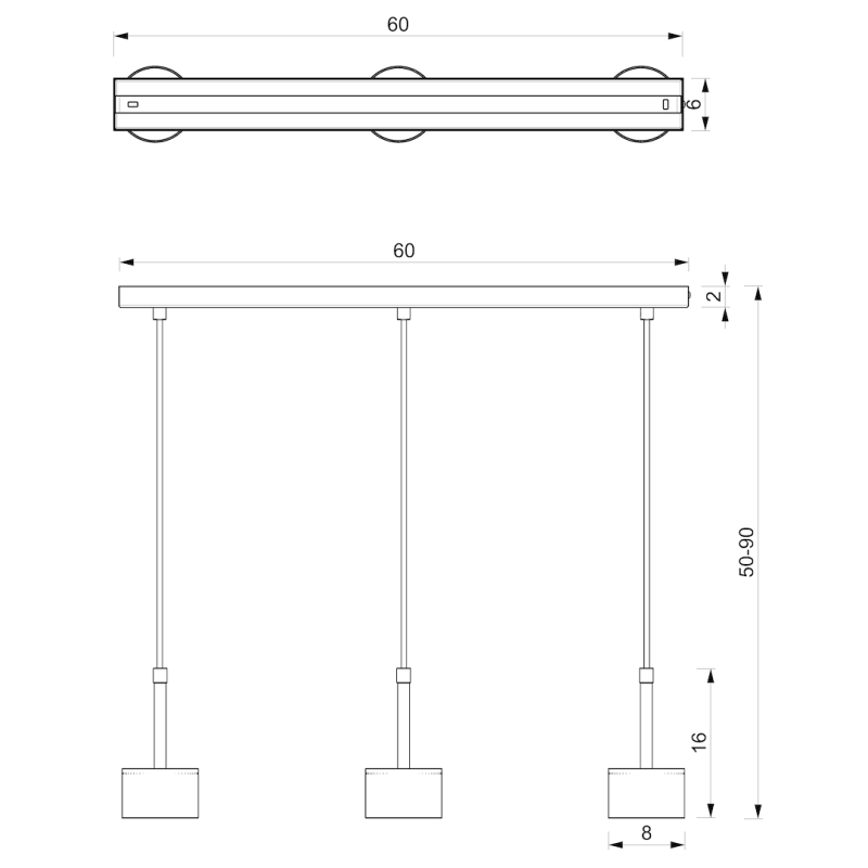 Lámpara colgante ARENA BLUE/GOLD 3xGX53