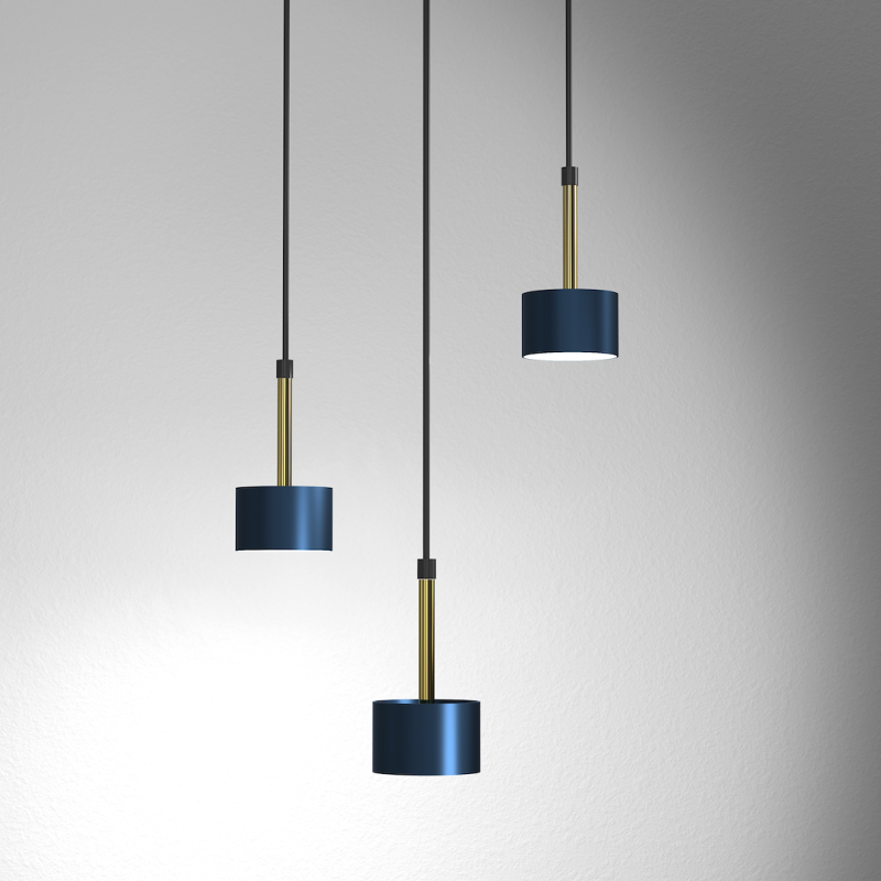 ARENA BLUE/GOLD Pendant Lamp 3xGX53