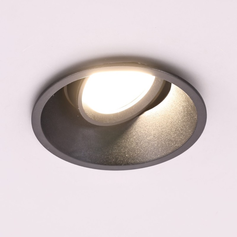 Recessed Ceiling Spotlight Round Adjustable 1xGU10 IP20 Black