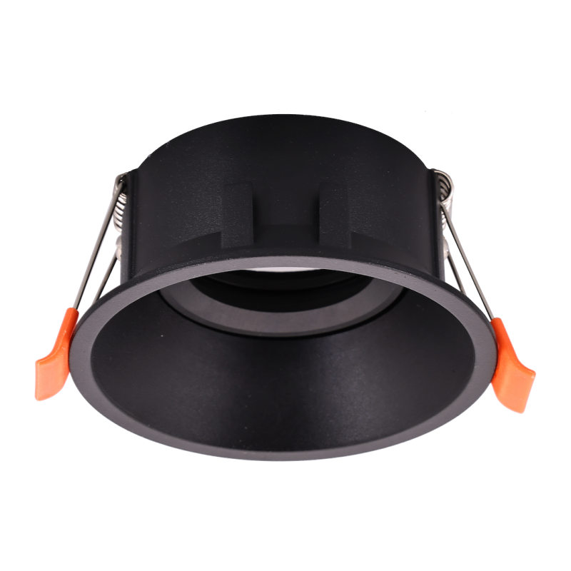 Foco de Techo Empotrado Redondo Móvil 1xGU10 IP20 Negro