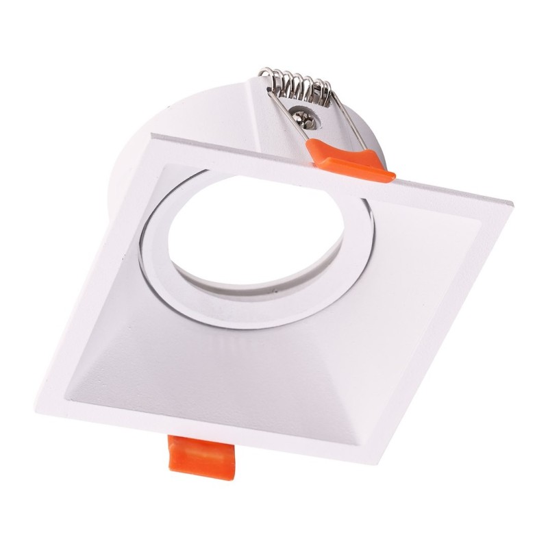 Square Recessed Ceiling Spotlight Adjustable 1xGU10 IP20 White