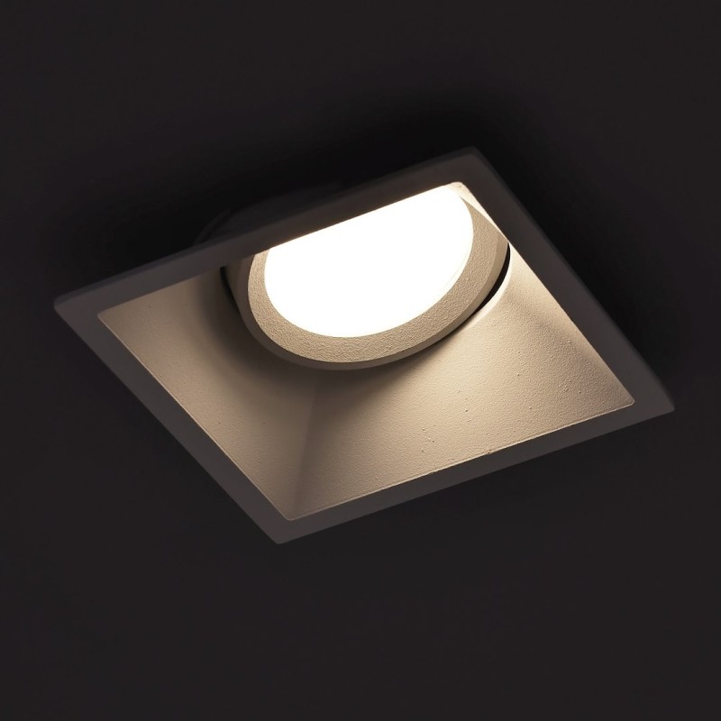 Square Recessed Ceiling Spotlight Adjustable 1xGU10 IP20 White