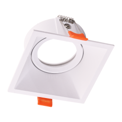 Square Recessed Ceiling Spotlight Adjustable 1xGU10 IP20 White