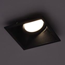 Quadratische Einbau-Deckenleuchte Schwenkbar 1xGU10 IP20 Schwarz