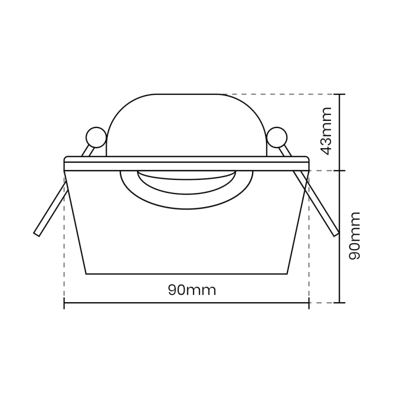 Recessed Square Adjustable Ceiling Spotlight 1xGU10 IP20 Black