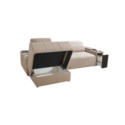 Milano I corner sofa with a sleeping function in Plecionka fabric, Verita 28 – elegance and functionality in one