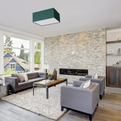 VERDE GREEN square ceiling lamp 2xE27