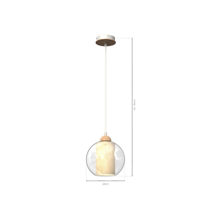 Hanging lamp TELA 1xE27 fi20