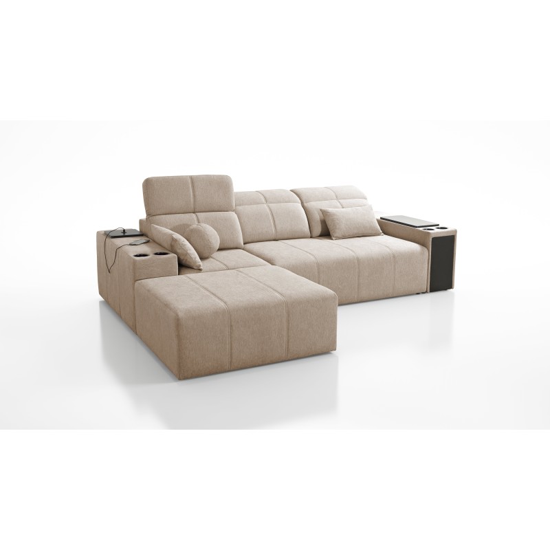 Milano I corner sofa with a sleeping function in Plecionka fabric, Verita 09 – elegance and functionality in one