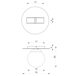 Ceiling lamp PLATO 1xE14