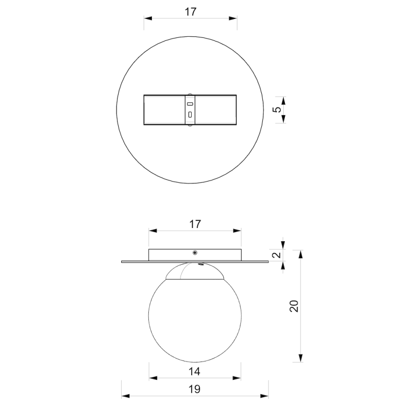 Ceiling lamp PLATO 1xE14