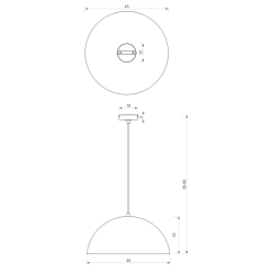 Lampa wisząca BETA BLACK/GOLD 1xE27 45cm