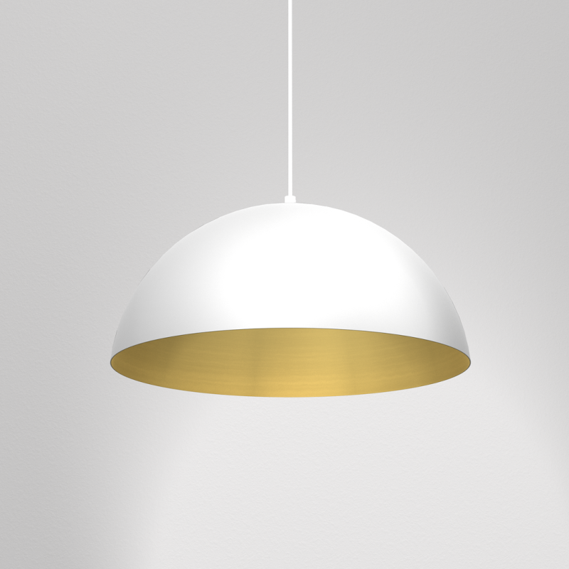 Lampa wisząca Beta 1xE27 45cm Biały/Złoty