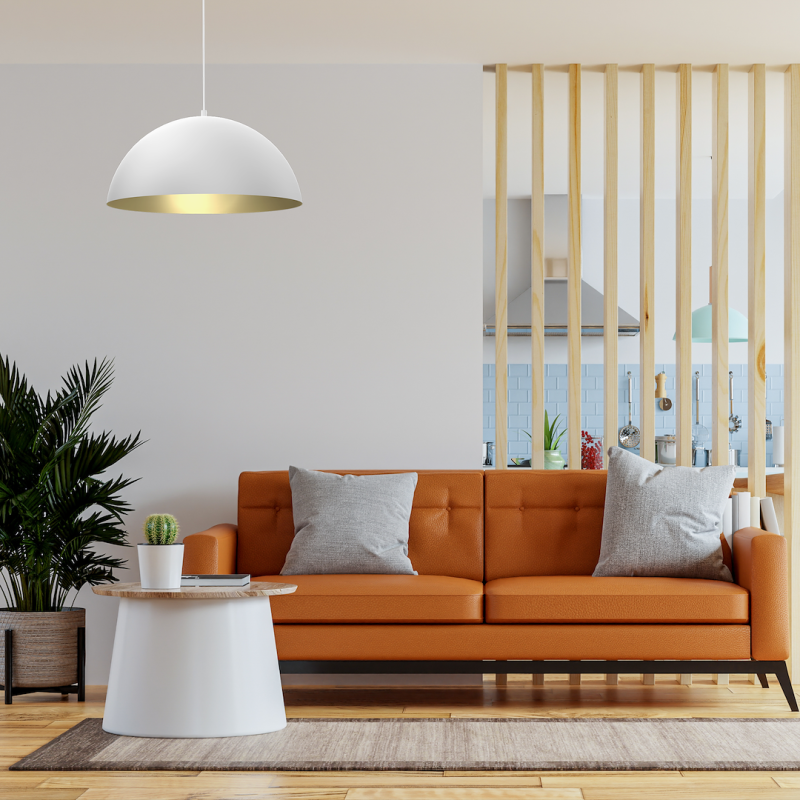 Lampa wisząca Beta 1xE27 45cm Biały/Złoty