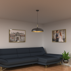 Підвісна лампа LINCOLN BLACK/GOLD 1xE27 45cm