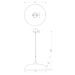 Lampa wisząca LINCOLN BLACK/GOLD 1xE27 45cm