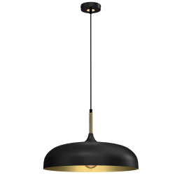 LINCOLN BLACK/GOLD Pendant Lamp 1xE27 45cm