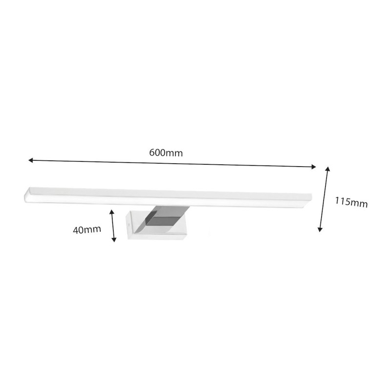 Wandleuchte Shine 60cm 13,8W LED Weiß / Chrom