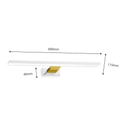 Kinkiet Shine 60cm 13,8W LED Biały / Złoty