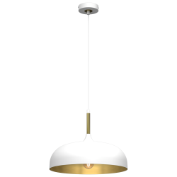 Pendant lamp Lincoln 1xE27 35cm White/Gold