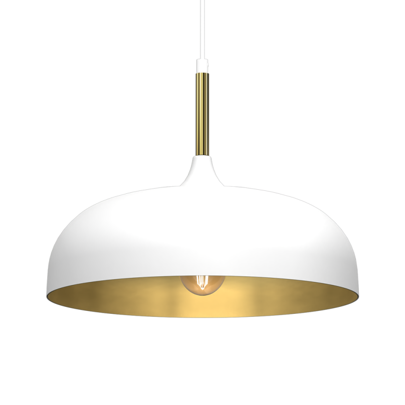 Pendant lamp Lincoln 1xE27 35cm White/Gold