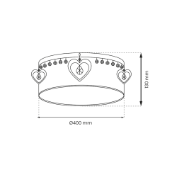 HEART Ceiling Lamp 2xE27