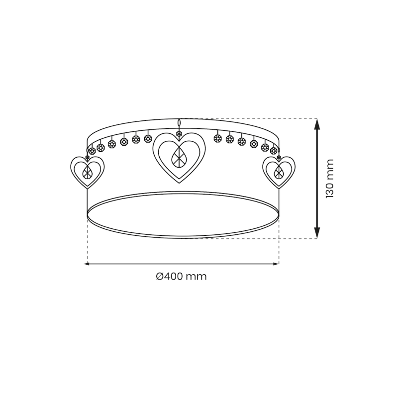 HEART Ceiling Lamp 2xE27