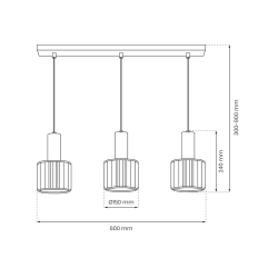 CRISTAL Hanging Lamp 3xE27
