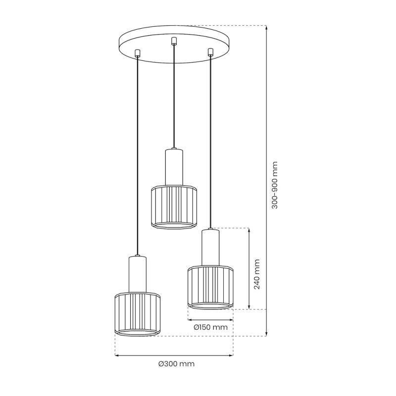 Lámpara colgante CRISTAL 3xE27