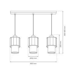 BLANCO pendant lamp 3xE27