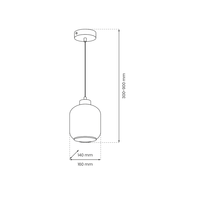 SOMBRA CLEAR pendant lamp 1xE27