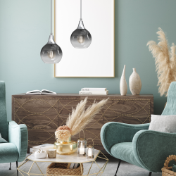 MONTE SILVER pendant lamp, 150 mm diameter, 1xE27