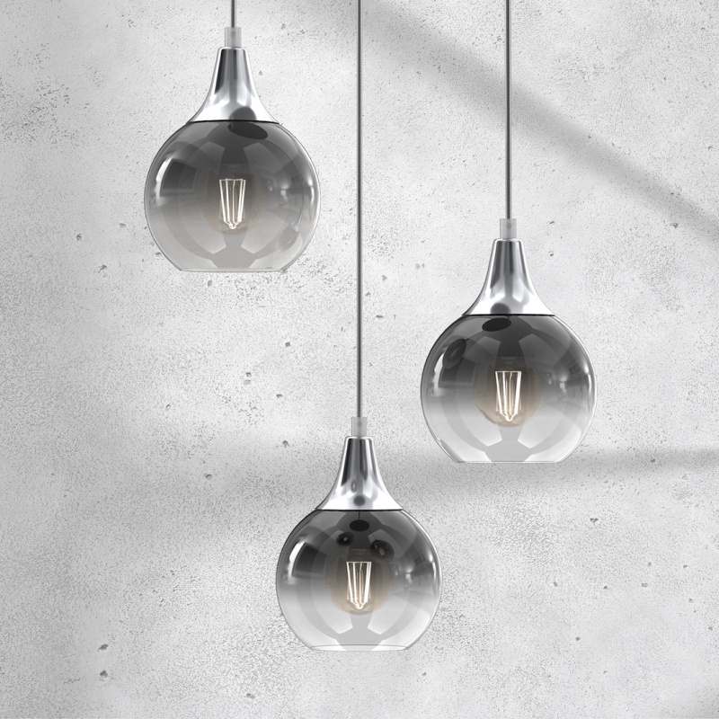 Hanging lamp MONTE SILVER 3xE27