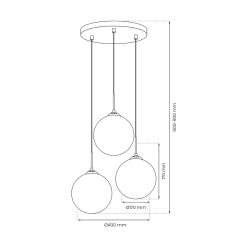 Lampa wisząca REFLEX 3xE14