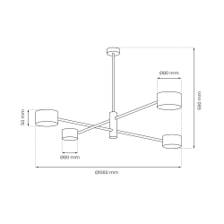 Ceiling lamp CROSS GOLD 4xGX53