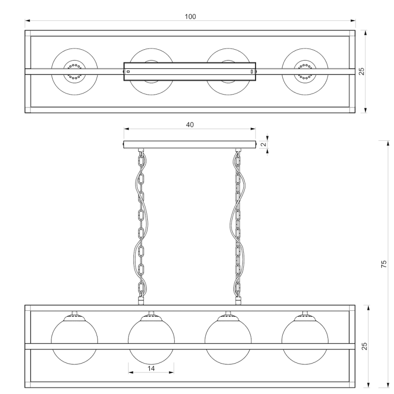Lampa wisząca DIEGO 5xE14