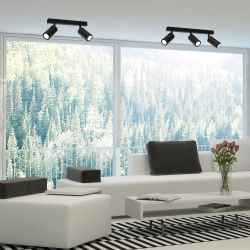 Lámpara de techo HUDSON BLACK 3xGU10